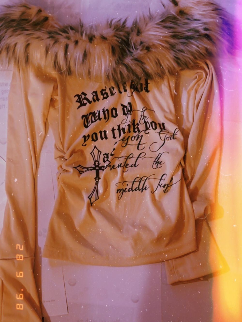 Ice Spice inspired faux fur long sleeve